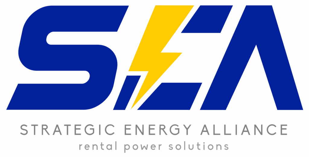 Logotipo oficial de Strategic Energy Alliance (SEA) con el eslogan "rental power solutions"